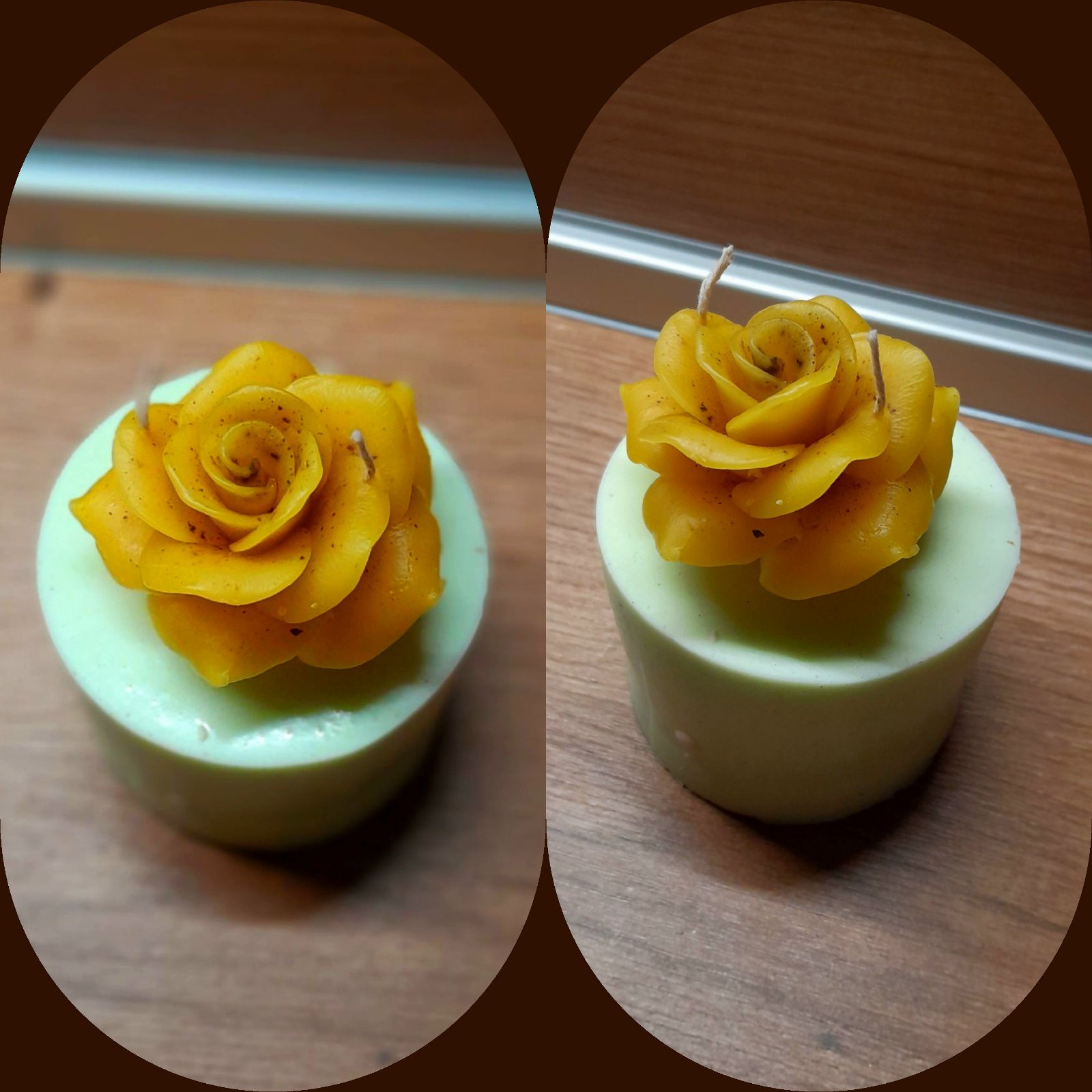 Свещ с розов цвят